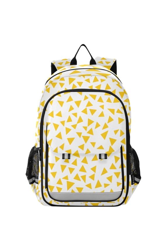 Yellow Triangle Laptop Backpack Purse Travel Bag Casual School Bookbag Rucksack for Women Men