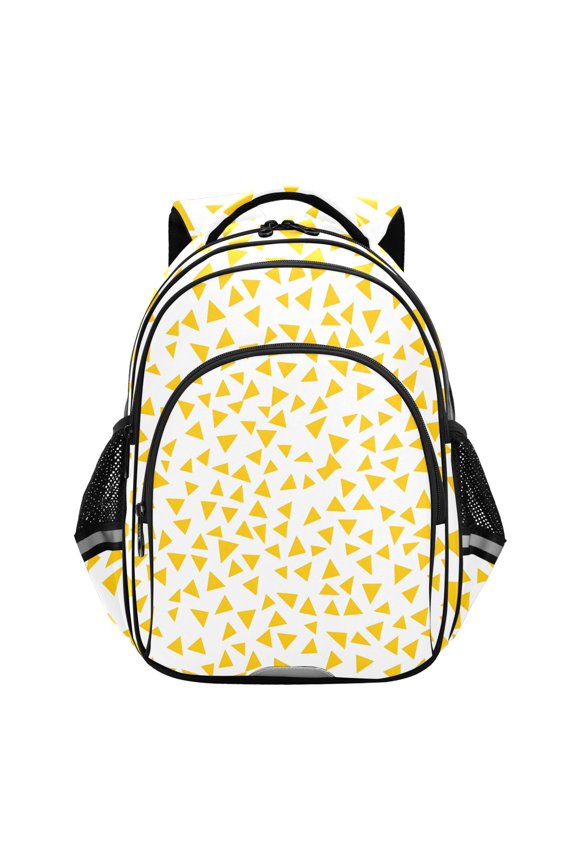 Yellow Triangle School Backpack Elementary Bag Bookbag Travel Rucksack