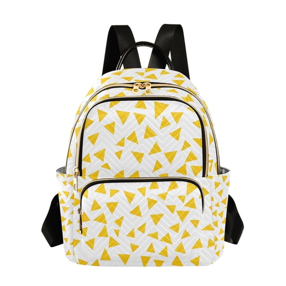 ALAZA Yellow Triangle Womens Travel Laptop Backpack Large Daypack Ladies Shoulder Bags S