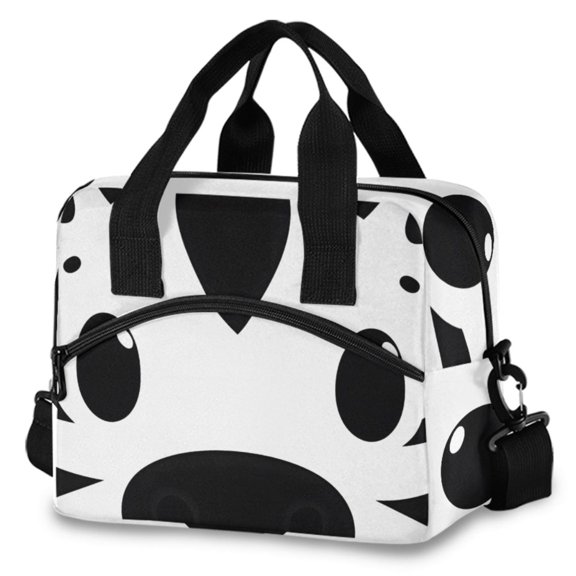 ALAZA Zebra Face Insulated Lunch Box Large Reusable Cooler Bag with Shoulder Strap