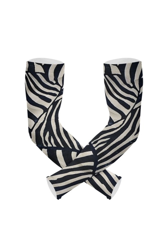 Zebra Pattern UV Sun Protection Arm Sleeves UPF 50+ Compression Cooling Sleeve 1 Pair