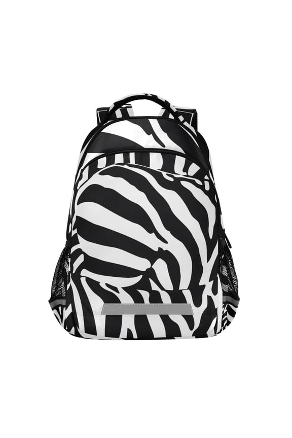 Zebra Texture Backpack Elementary School Bag Bookbag Travel Rucksack