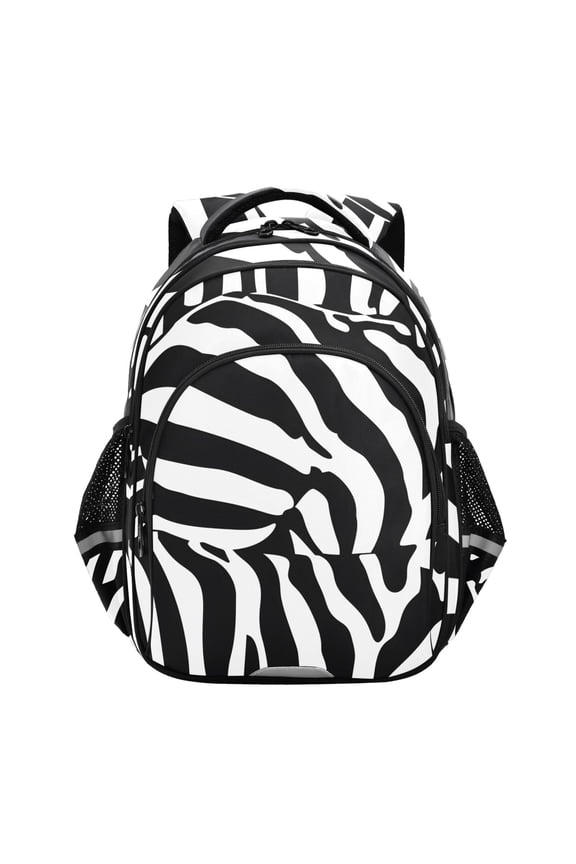 Zebra Texture School Backpack Elementary Bag Bookbag Travel Rucksack