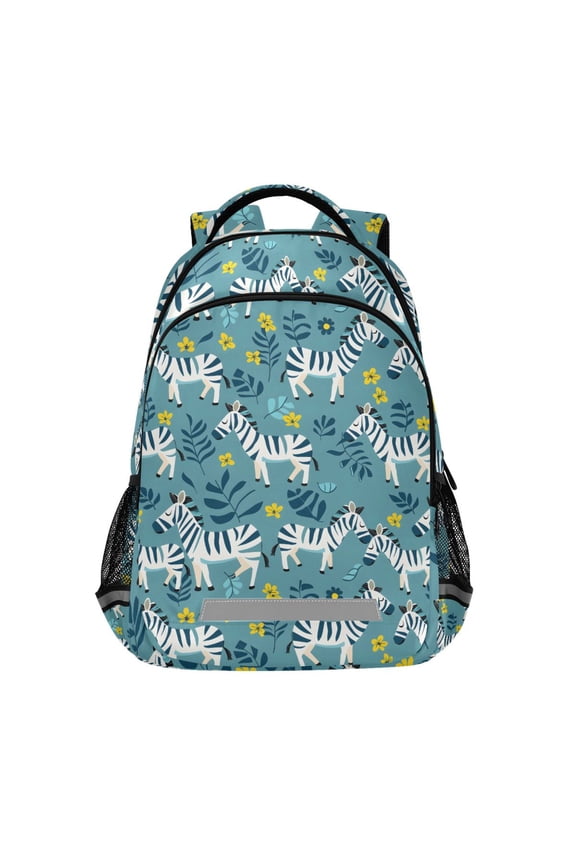 Zebras Floral Backpack Elementary School Bag Bookbag Travel Rucksack