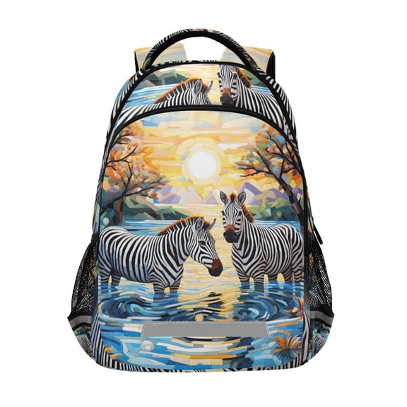 ALAZA Zebras on Water Backpack Elementary School Bag Bookbag Travel Rucksack
