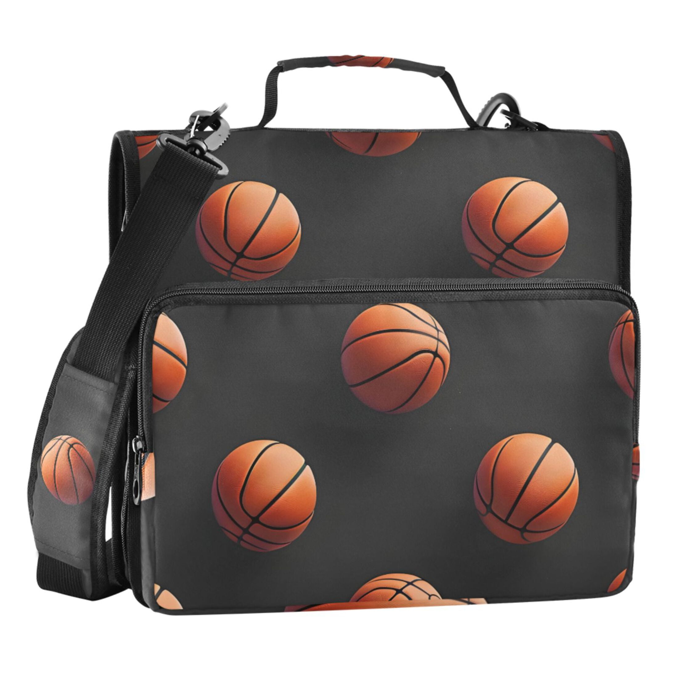 ALAZA Zipper Binder 3d Basketballs 3 Ring Trapper Keeper File Folder Organizer Bag