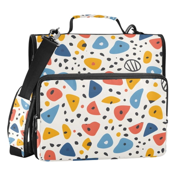 ALAZA Zipper Binder Abstract Geometry Textiles 3 Ring Trapper Keeper File Folder Organizer Bag
