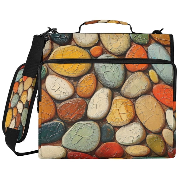 ALAZA Zipper Binder Abstract Stones Art Pattern 2 inch 3 Ring 500 Sheet Capacity Trapper Keeper File Folder Organizer Bag