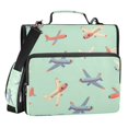 thumbnail image 1 of ALAZA Zipper Binder Airplane Retro Green 3 Ring Trapper Keeper File Folder Organizer Bag, 1 of 8