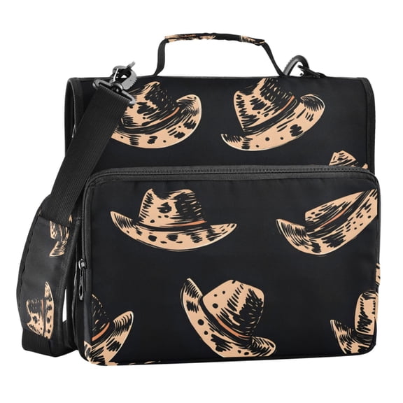 ALAZA Zipper Binder Art Hat Pattern 3 Ring Trapper Keeper File Folder Organizer Bag
