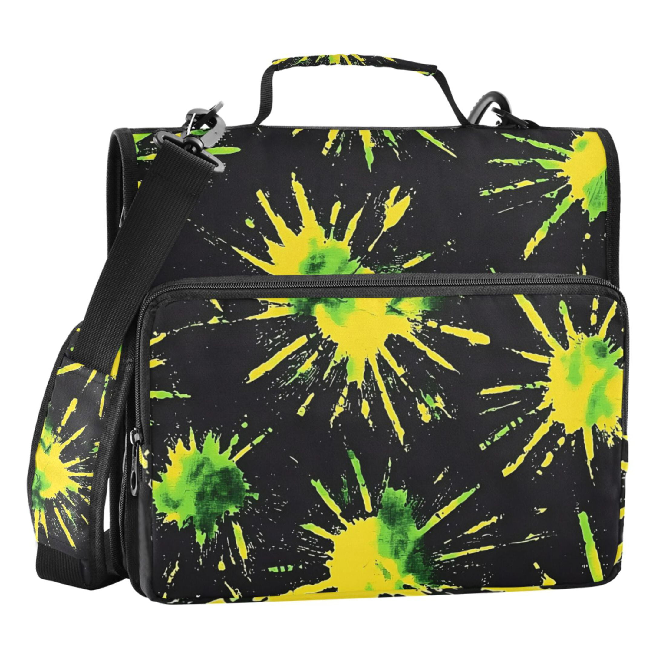 ALAZA Zipper Binder Art Tie-dye Yellow 3 Ring Trapper Keeper File Folder Organizer Bag