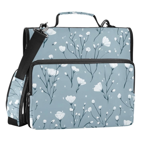 ALAZA Zipper Binder Art Tulip Flowers 3 Ring Trapper Keeper File Folder Organizer Bag