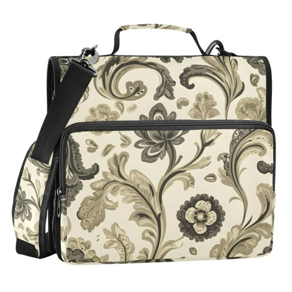 ALAZA Zipper Binder Artistic Paisley Floral 3 Ring Trapper Keeper File Folder Organizer Bag