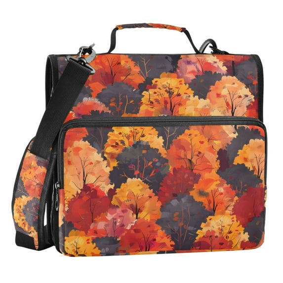 ALAZA Zipper Binder Autumn Trees 3 Ring Trapper Keeper File Folder Organizer Bag