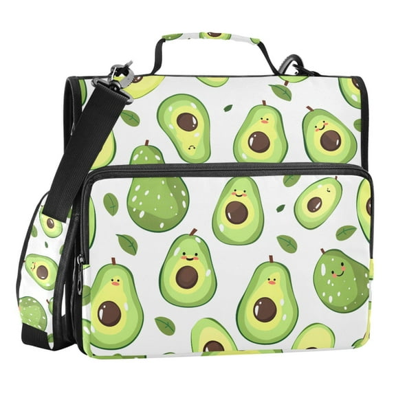 ALAZA Zipper Binder Avocado 3 Ring Trapper Keeper File Folder Organizer Bag