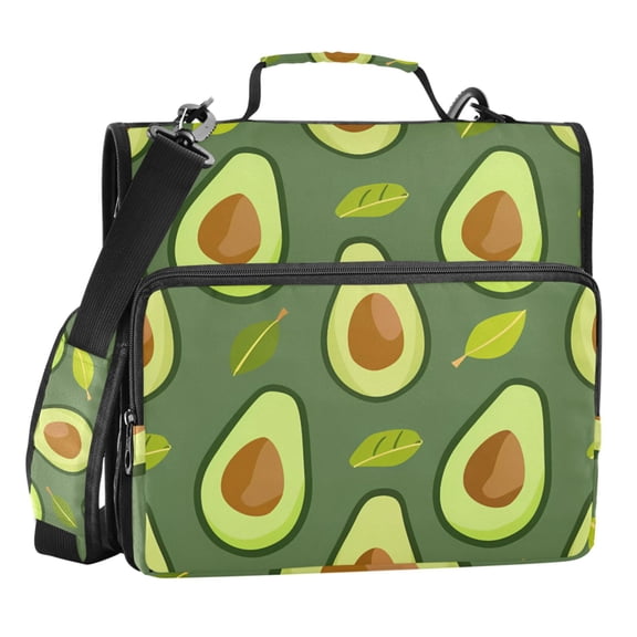 ALAZA Zipper Binder Avocado Print 3 Ring Trapper Keeper File Folder Organizer Bag