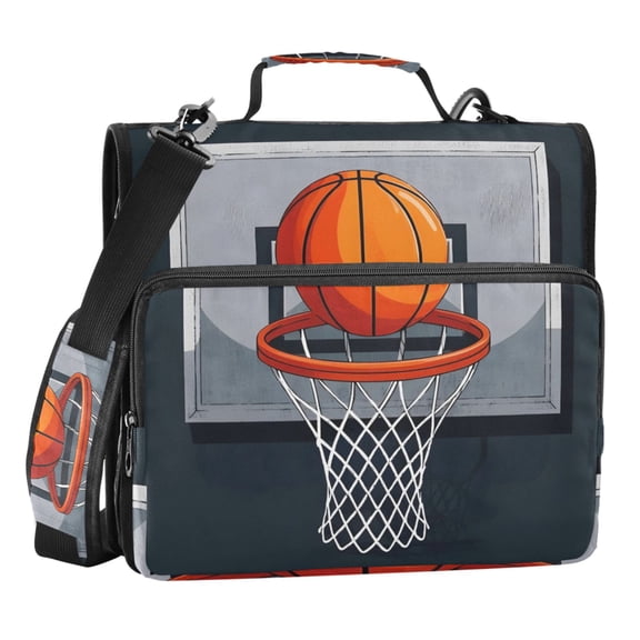 ALAZA Zipper Binder Bag A Basketball 3 Ring File Folder Binder Organizer Bag