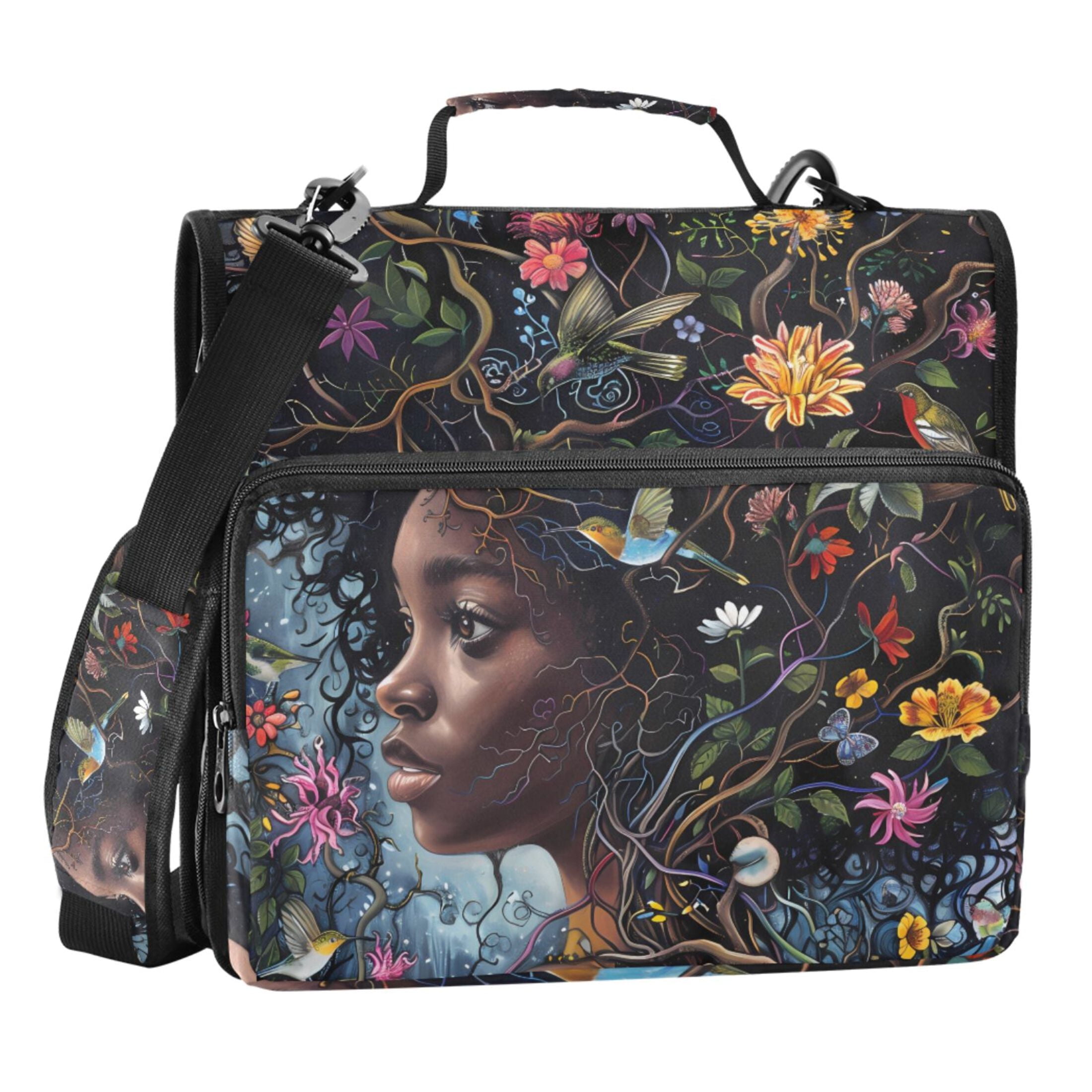 ALAZA Zipper Binder Bag African with Flowers 3 Ring File Folder Binder ...