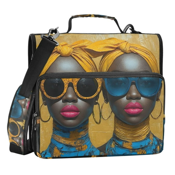 ALAZA Zipper Binder Bag African 3 Ring File Folder Binder Organizer Bag