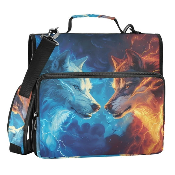 ALAZA Zipper Binder Bag Artistic Wild Wolfs Animal 3 Ring File Folder Binder Organizer Bag