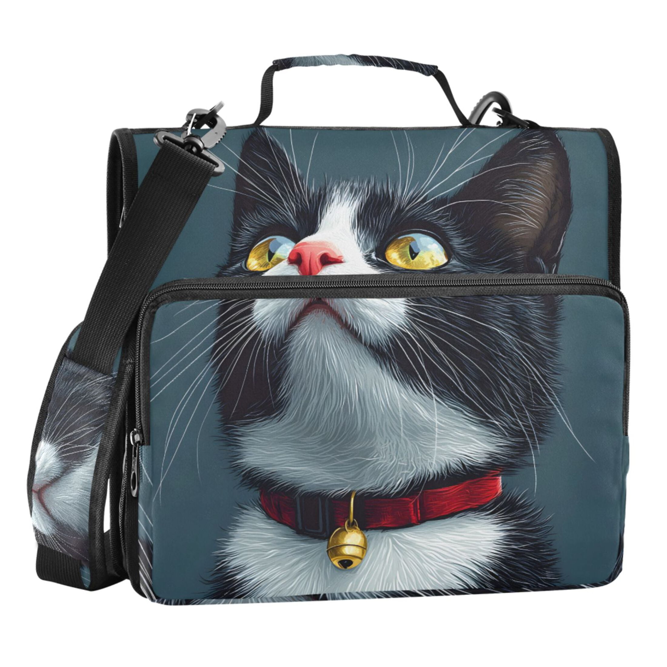 ALAZA Zipper Binder Bag Cat 3 Ring File Folder Binder Organizer Bag ...