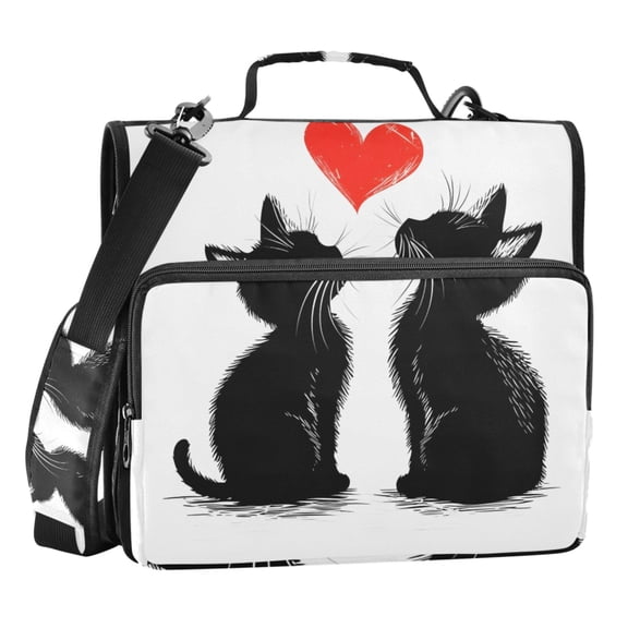 ALAZA Zipper Binder Bag Cats 3 Ring File Folder Binder Organizer Bag