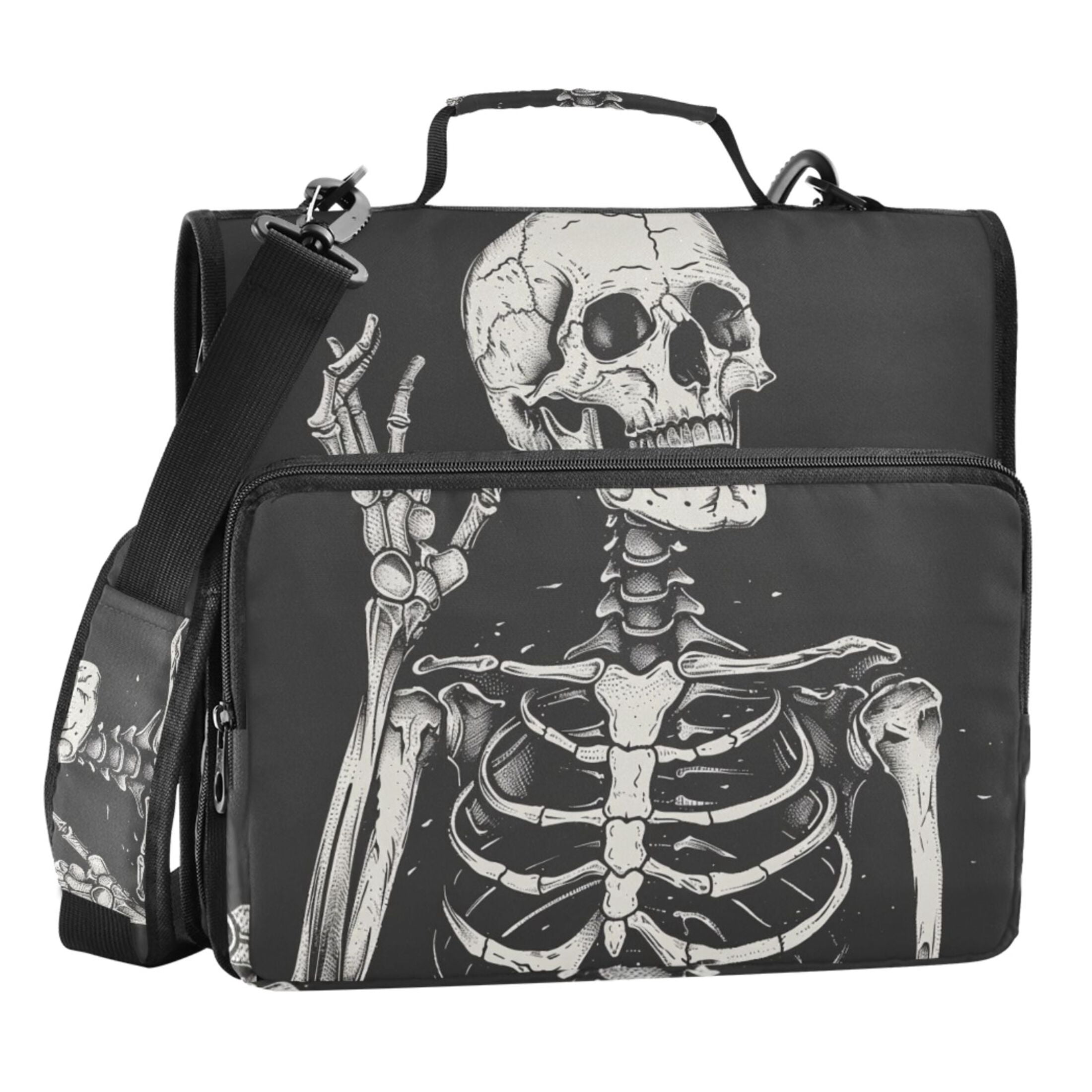 ALAZA Zipper Binder Bag Cool Human Skeleton 3 Ring File Folder Binder Organizer Bag