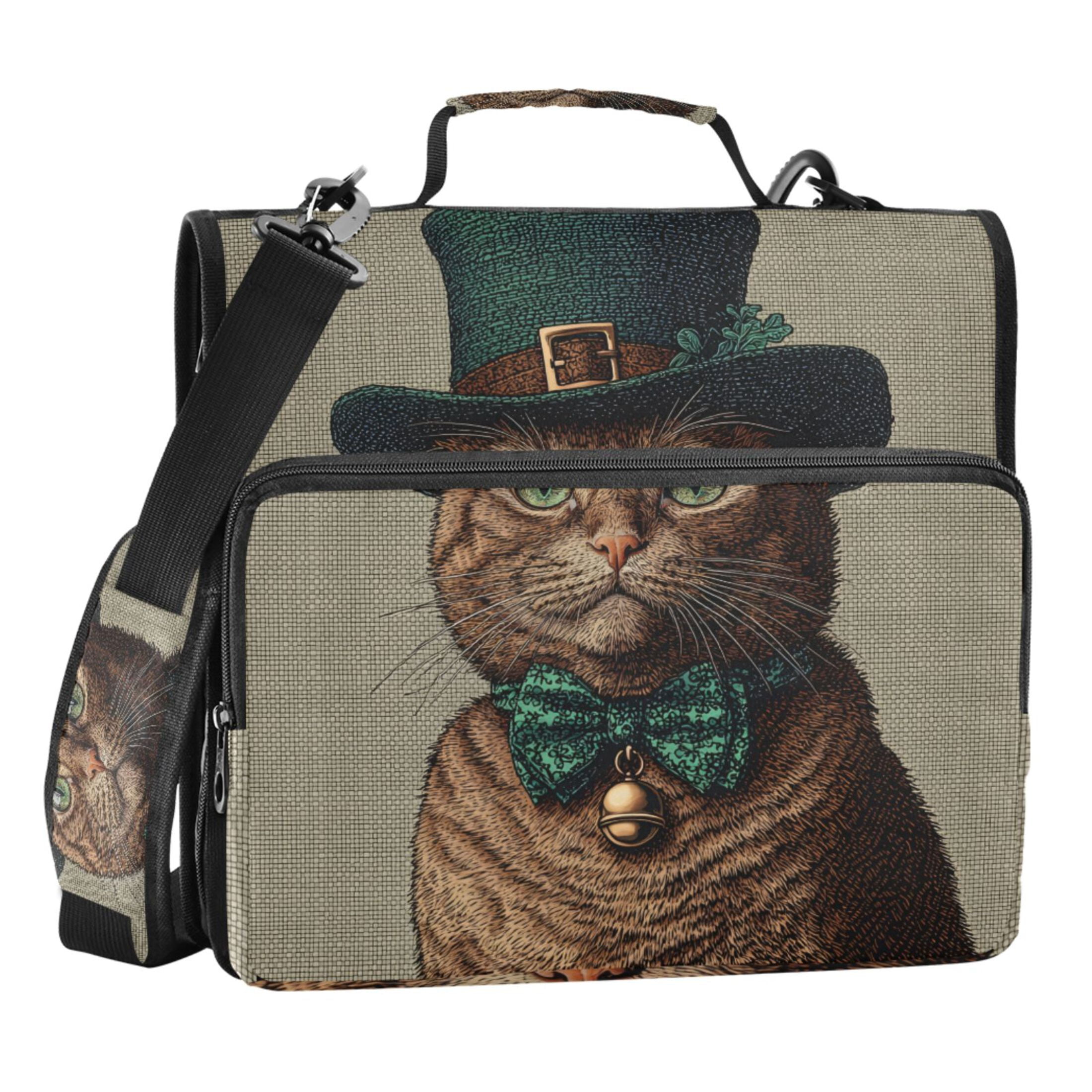 ALAZA Zipper Binder Bag Cute Cat 3 Ring File Folder Binder Organizer ...