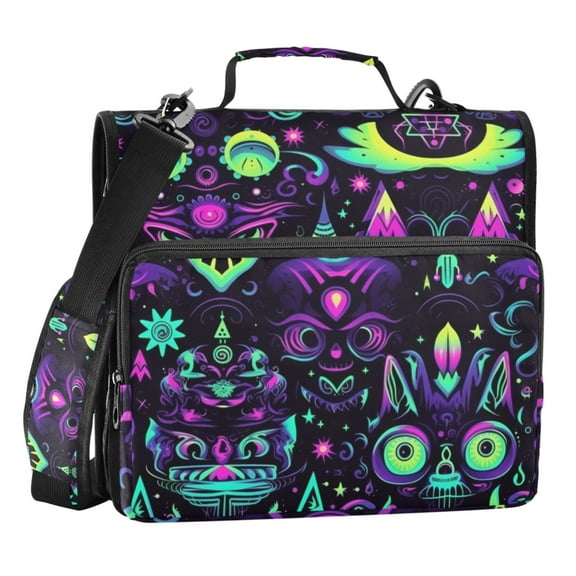 ALAZA Zipper Binder Bag Devil Purple Magic 3 Ring File Folder Binder Organizer Bag