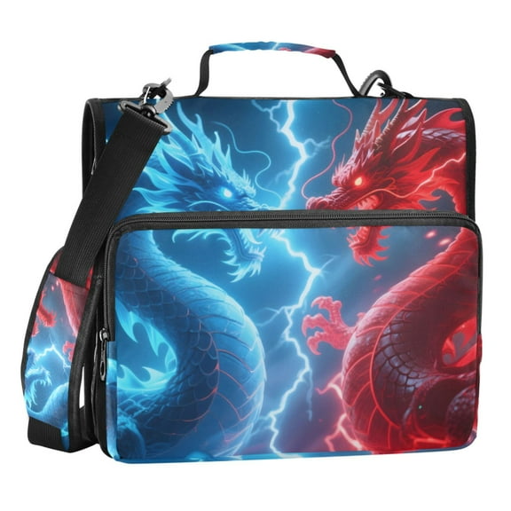 ALAZA Zipper Binder Bag Dragons Cool 3 Ring File Folder Binder Organizer Bag