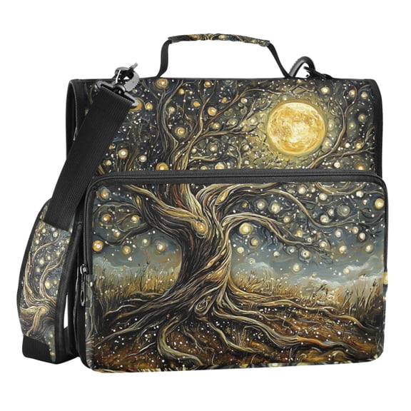 ALAZA Zipper Binder Bag Dream Tree 3 Ring File Folder Binder Organizer Bag