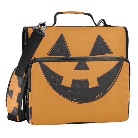 ALAZA Zipper Binder Bag Funny Pumpkin 3 Ring File Folder Binder Organizer Bag