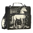 thumbnail image 1 of ALAZA Zipper Binder Bag Horse American Flag 3 Ring File Folder Binder Organizer Bag, 1 of 8