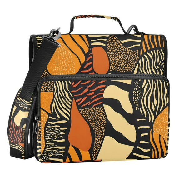 ALAZA Zipper Binder Bag Leopard Skin 3 Ring File Folder Binder Organizer Bag