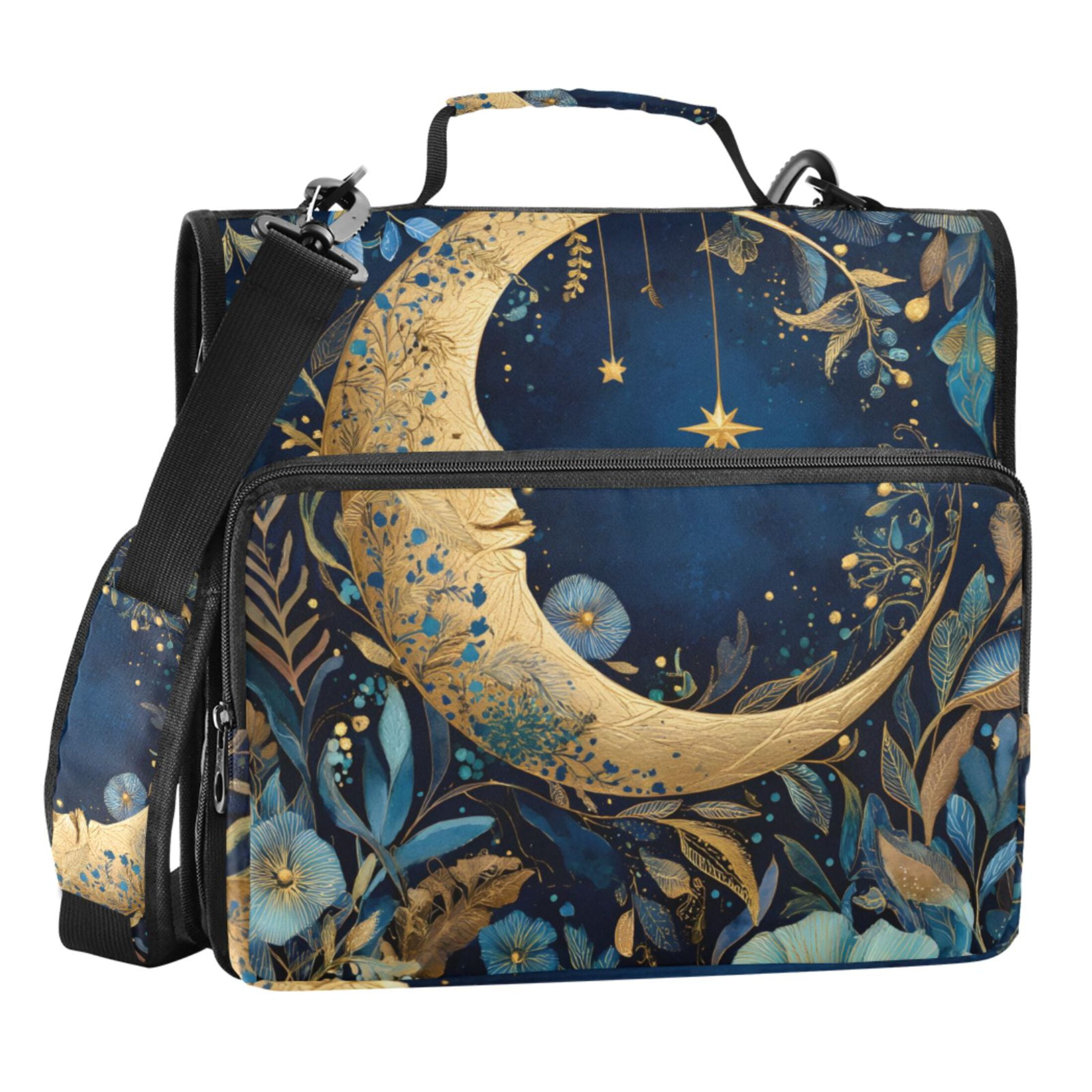 ALAZA Zipper Binder Bag Mandala Moon Flowers 3 Ring File Folder Binder ...