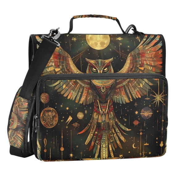 ALAZA Zipper Binder Bag Owl Boho 3 Ring File Folder Binder Organizer Bag
