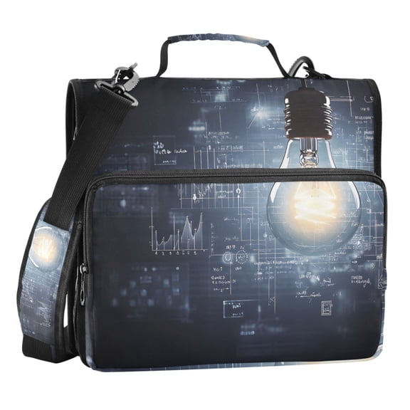 ALAZA Zipper Binder Bag Science Light Bulb 3 Ring File Folder Binder Organizer Bag