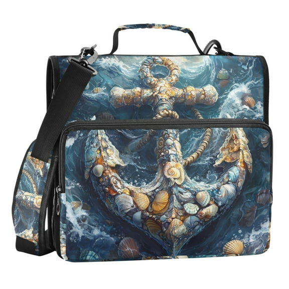 ALAZA Zipper Binder Bag Shell Anchors 3 Ring File Folder Binder Organizer Bag