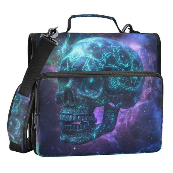 ALAZA Zipper Binder Bag Skull Texture 3 Ring File Folder Binder Organizer Bag