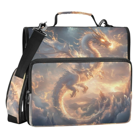 ALAZA Zipper Binder Bag Spread Wings Dragon 3 Ring File Folder Binder Organizer Bag