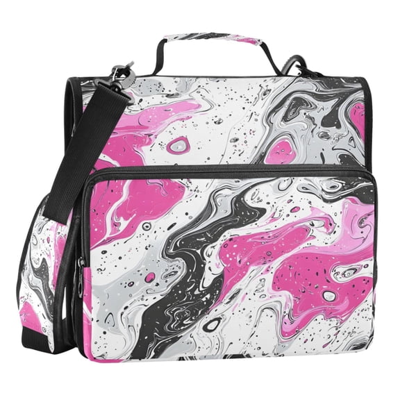 ALAZA Zipper Binder Bag Tie Dye Marble 3 Ring File Folder Binder Organizer Bag