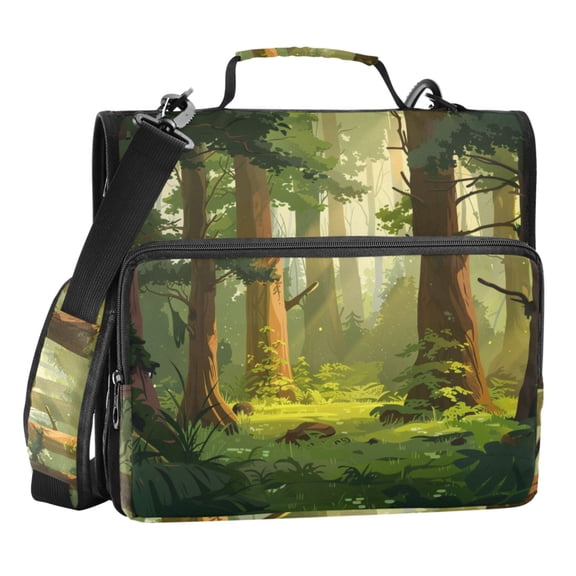 ALAZA Zipper Binder Bag Trees Forest 3 Ring File Folder Binder Organizer Bag