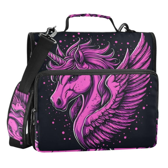 ALAZA Zipper Binder Bag Unicorn 3 Ring File Folder Binder Organizer Bag