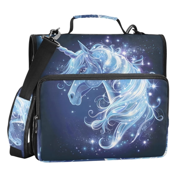 ALAZA Zipper Binder Bag Unicorn Magic 3 Ring File Folder Binder Organizer Bag