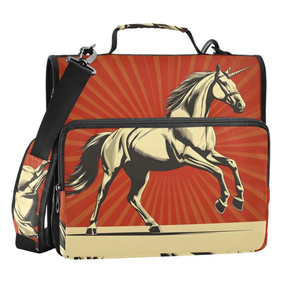 ALAZA Zipper Binder Bag Unicorn-a1 3 Ring File Folder Binder Organizer Bag