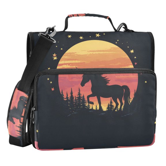 ALAZA Zipper Binder Bag Unicorn in Sunset 3 Ring File Folder Binder Organizer Bag