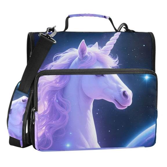 ALAZA Zipper Binder Bag Unicorn-u6 3 Ring File Folder Binder Organizer Bag
