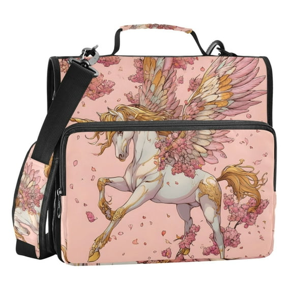 ALAZA Zipper Binder Bag Unicorn-u7 3 Ring File Folder Binder Organizer Bag