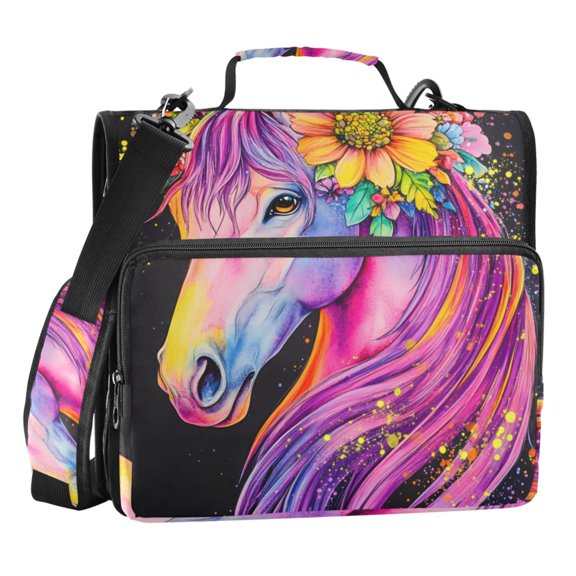 ALAZA Zipper Binder Bag Unicorn-u8 3 Ring File Folder Binder Organizer Bag