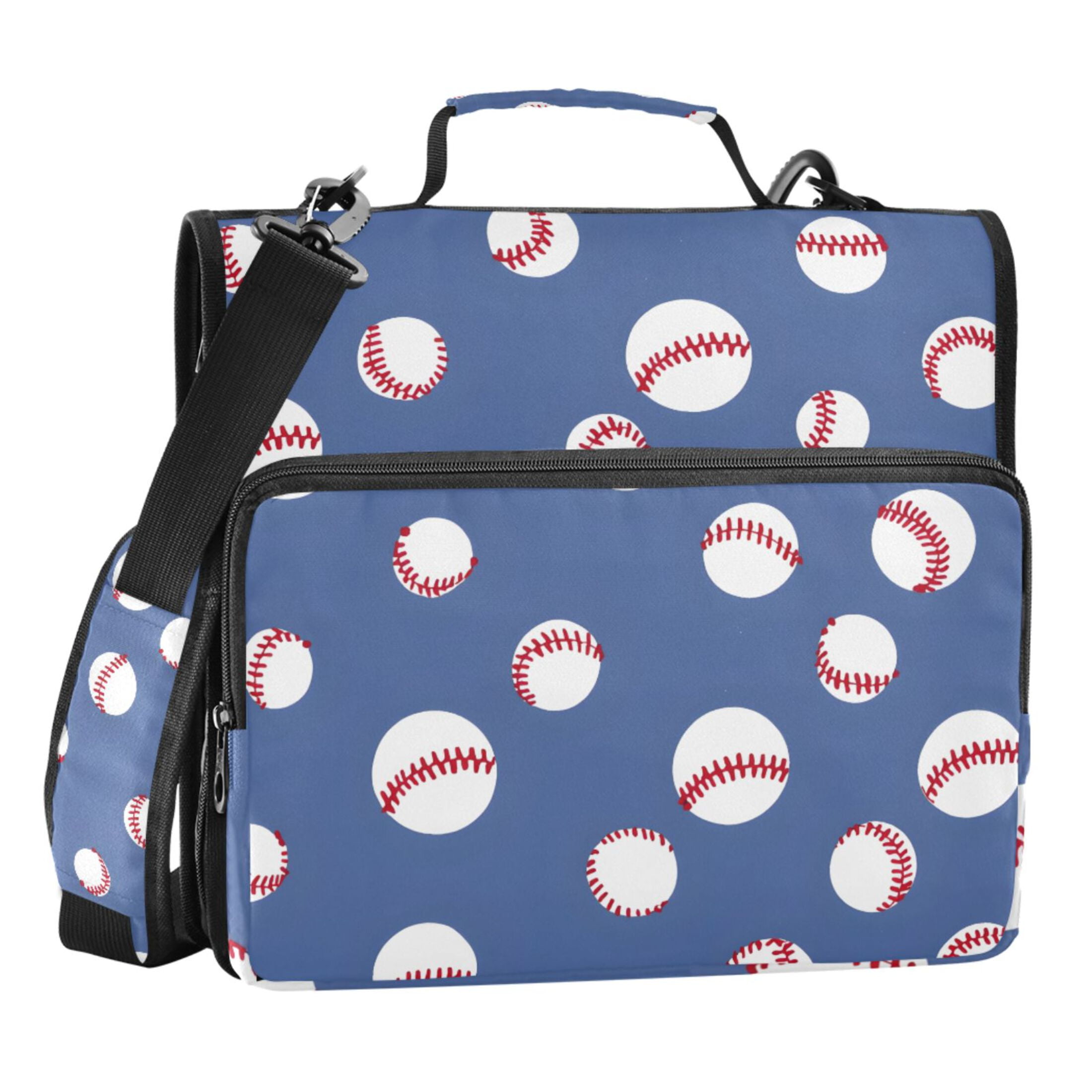ALAZA Zipper Binder Baseball Pattern 3 Ring Trapper Keeper File Folder Organizer Bag